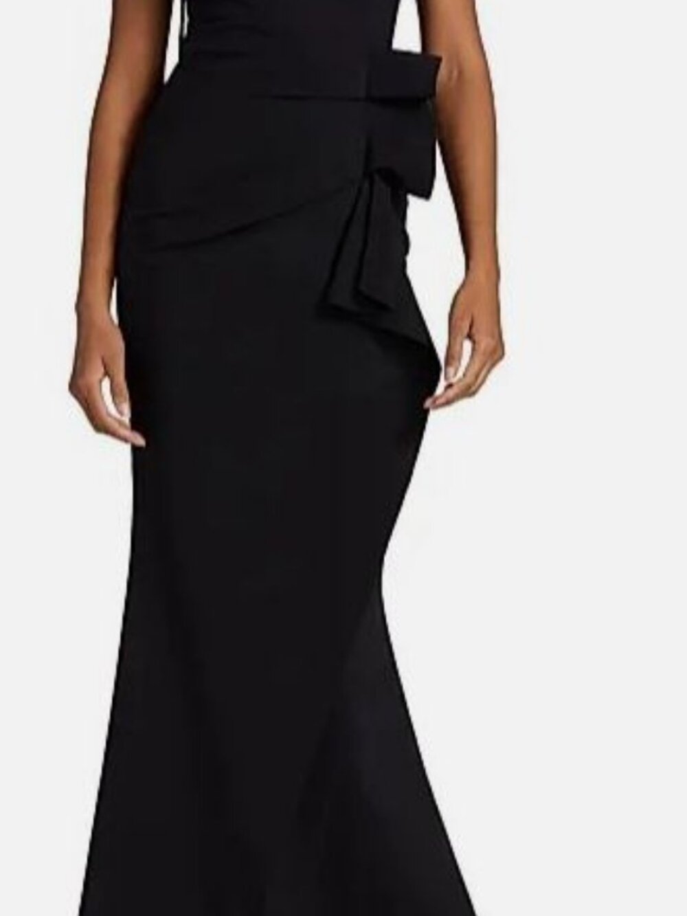 Chiara Boni La Petite Robe Women Black Silveria Ruffle Peplum Maxi Dress Size 10